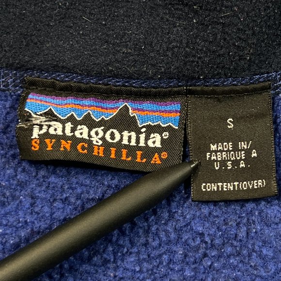 Patagonia‎ Synchilla Snap-T Fleece Blue USA Made Mens Small Vintage Pullover - Picture 3 of 7
